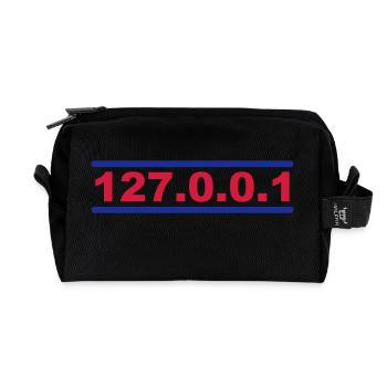127.0.0.1 - Recycled Toiletry Zip Bag - black - Front