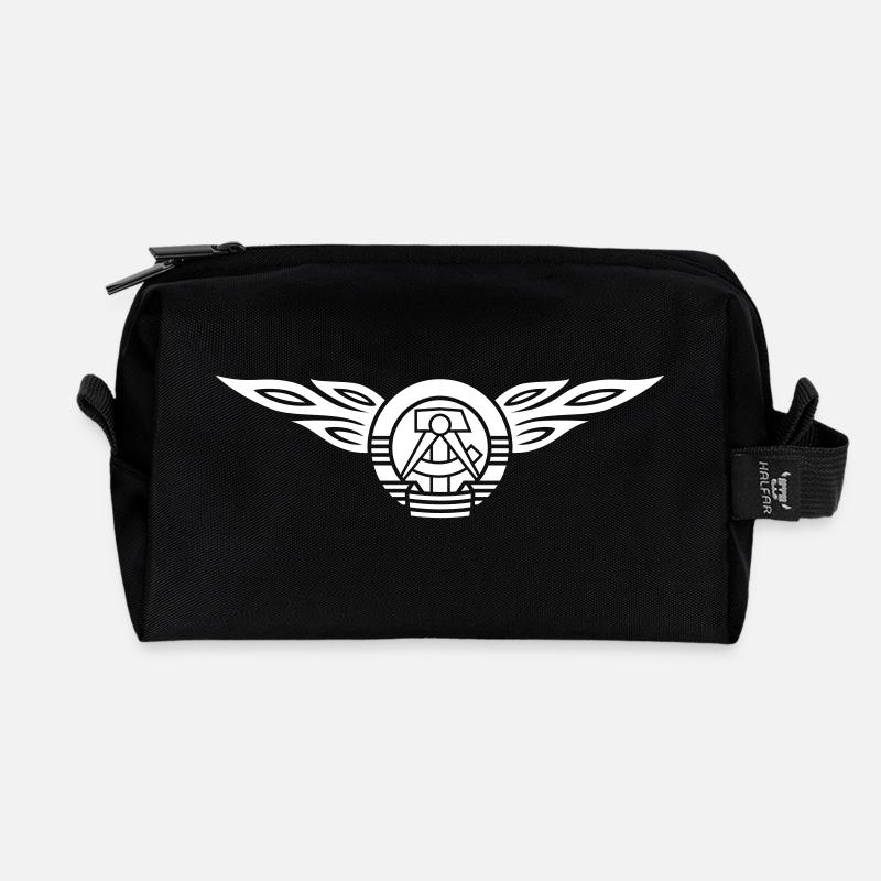 DDR Flammen Wappen 1c - Recycelte Kulturtasche - Schwarz