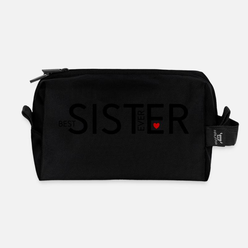 Schwester - Recycelte Kulturtasche - Schwarz