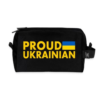Proud ukrainian - Recycled Toiletry Zip Bag - black - Front