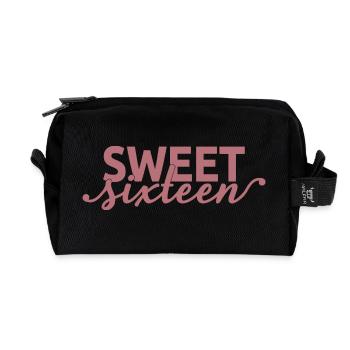 Sweet Sixteen Mignon cadeau de 16 ans - Trousse de toilette en tissu recyclé - noir - Devant