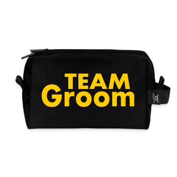 Team groom - Recycled Toiletry Zip Bag - black - Front