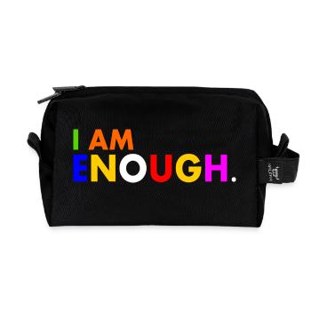 I am enough - Recycelte Kulturtasche - Schwarz - Vorne