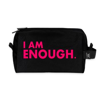 I am enough - Recycelte Kulturtasche - Schwarz - Vorne