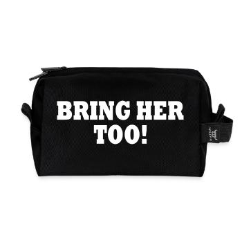 Bring her too - Recycled Toiletry Zip Bag - black - Front