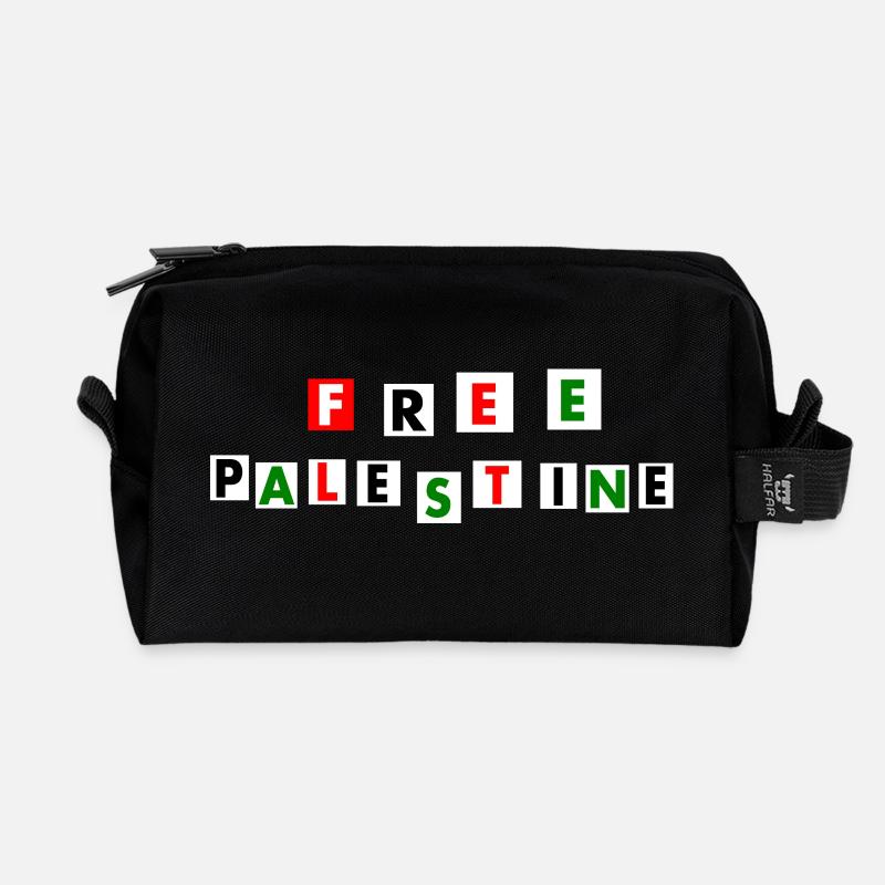 Free palestine - Recycled Toiletry Zip Bag - black