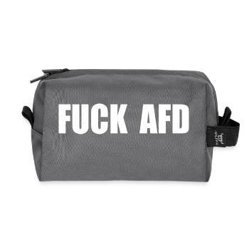 Fuck afd - Recycled Toiletry Zip Bag - anthracite - Front