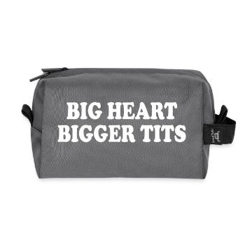 big heart bigger tits - Recycelte Kulturtasche - Anthrazit - Vorne