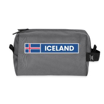 Iceland National Flag - Recycled Toiletry Zip Bag - anthracite - Front