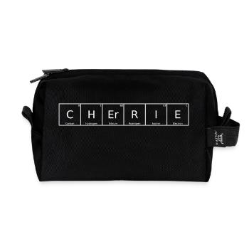 Cherrie Name Vorname Chemie Periodensystem Element - Recycelte Kulturtasche - Schwarz - Vorne