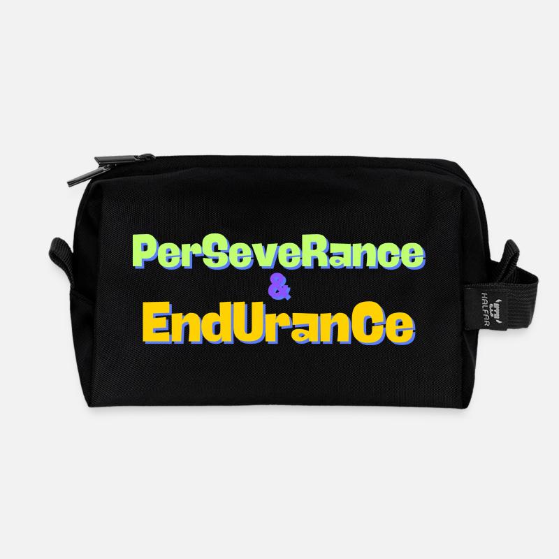 persévérance - Trousse de toilette en tissu recyclé - noir