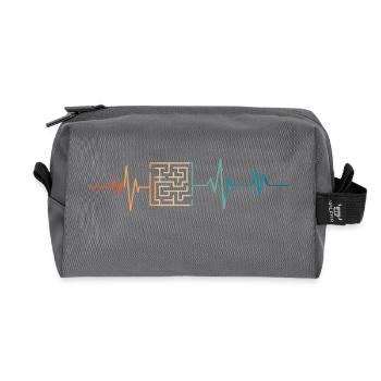 Retro-Herzschlag-Labyrinth - Recycelte Kulturtasche - Anthrazit - Vorne