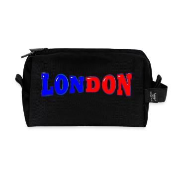 LON DON DISTORTION - Recycled Toiletry Zip Bag - black - Front