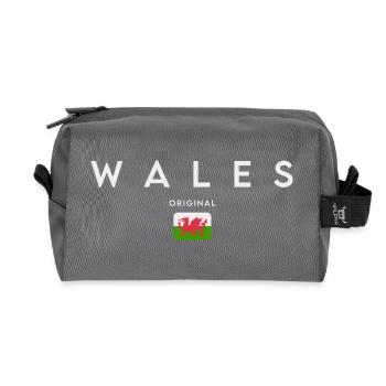 Flag of Wales, Welsh pride - Recycled Toiletry Zip Bag - anthracite - Front
