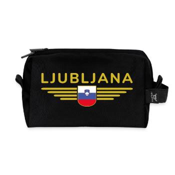 Trendiges Ljubljana Design - Recycelte Kulturtasche - Schwarz - Vorne