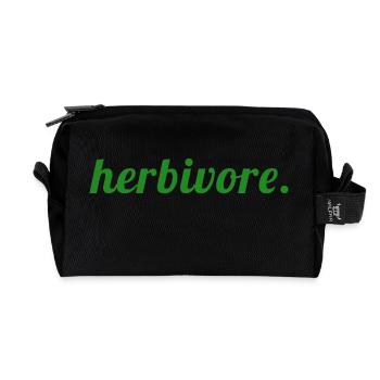 Herbivore Statement – Natürlich. Bewusst. Grün. - Recycelte Kulturtasche - Schwarz - Vorne
