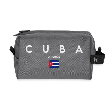 Cuban flag, Cuban pride - Recycled Toiletry Zip Bag - anthracite - Front