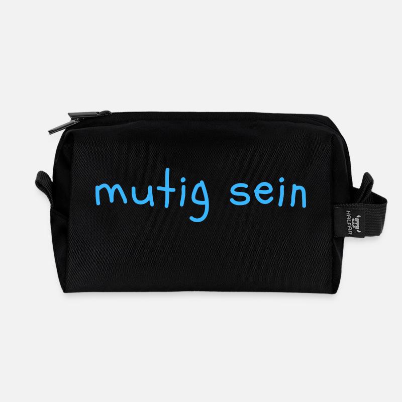 mutig sein - Recycelte Kulturtasche - Schwarz