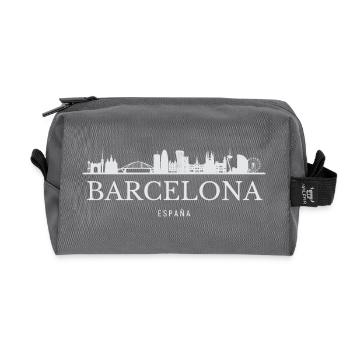 Barcelona Skyline, Barcelona Spanien - Recycelte Kulturtasche - Anthrazit - Vorne