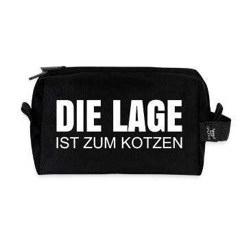 The location sucks - Recycled Toiletry Zip Bag - black - Front