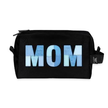 MOM Patchwork Denim Stil - Recycelte Kulturtasche - Schwarz - Vorne