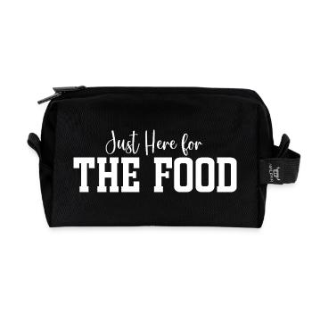 Just Here for The Food - Recycled Toiletry Zip Bag - black - Front