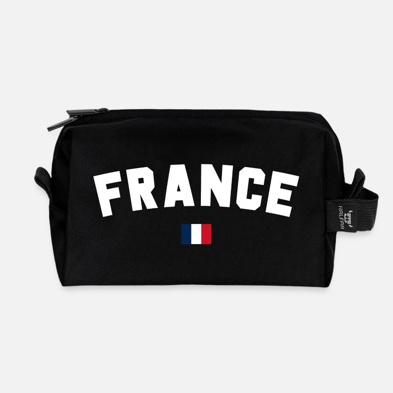Frankreich - Recycelte Kulturtasche - Schwarz