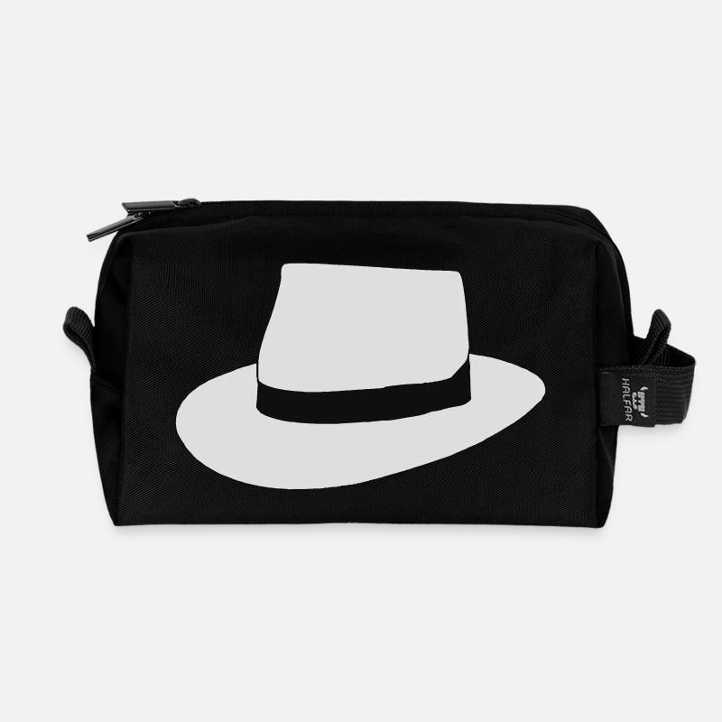 white hat - Recycelte Kulturtasche - Schwarz