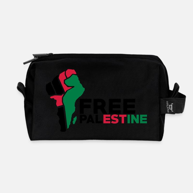 Free Palestine - Recycelte Kulturtasche - Schwarz