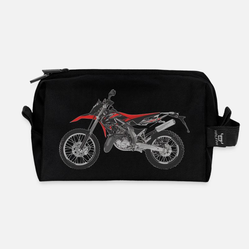 Motocross - Recycelte Kulturtasche - Schwarz