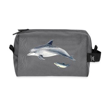 Bottlenose dolphin - Grand dauphin - Bottlenose dolphin - Recycled Toiletry Zip Bag - anthracite - Front