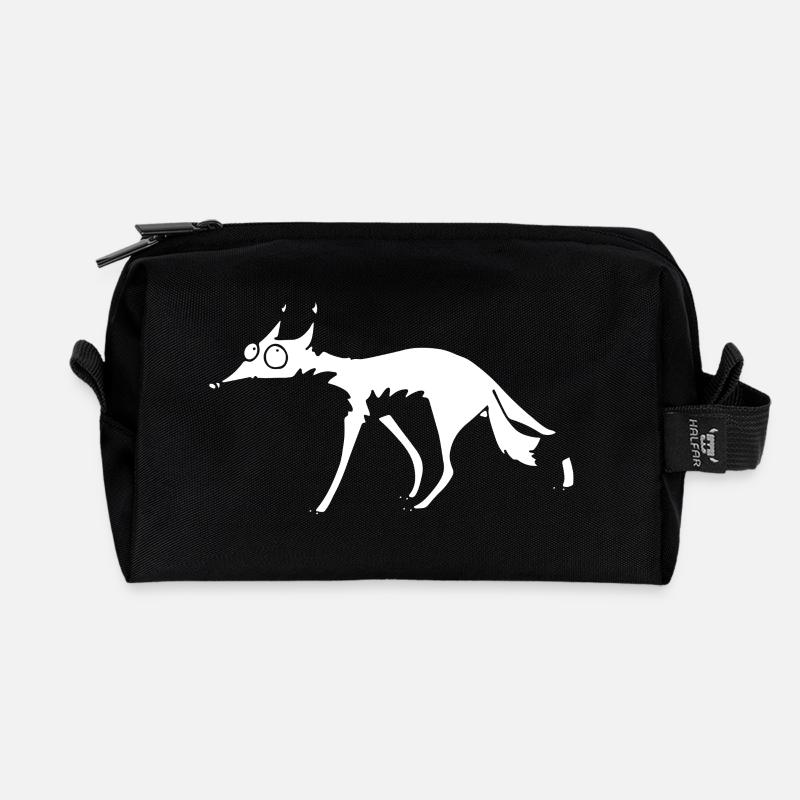 White fox no 4 - Recycelte Kulturtasche - Schwarz