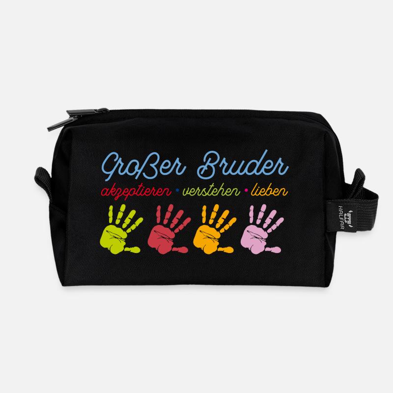 Grosser Bruder Großer Bruder T-Shirt - Recycelte Kulturtasche - Schwarz