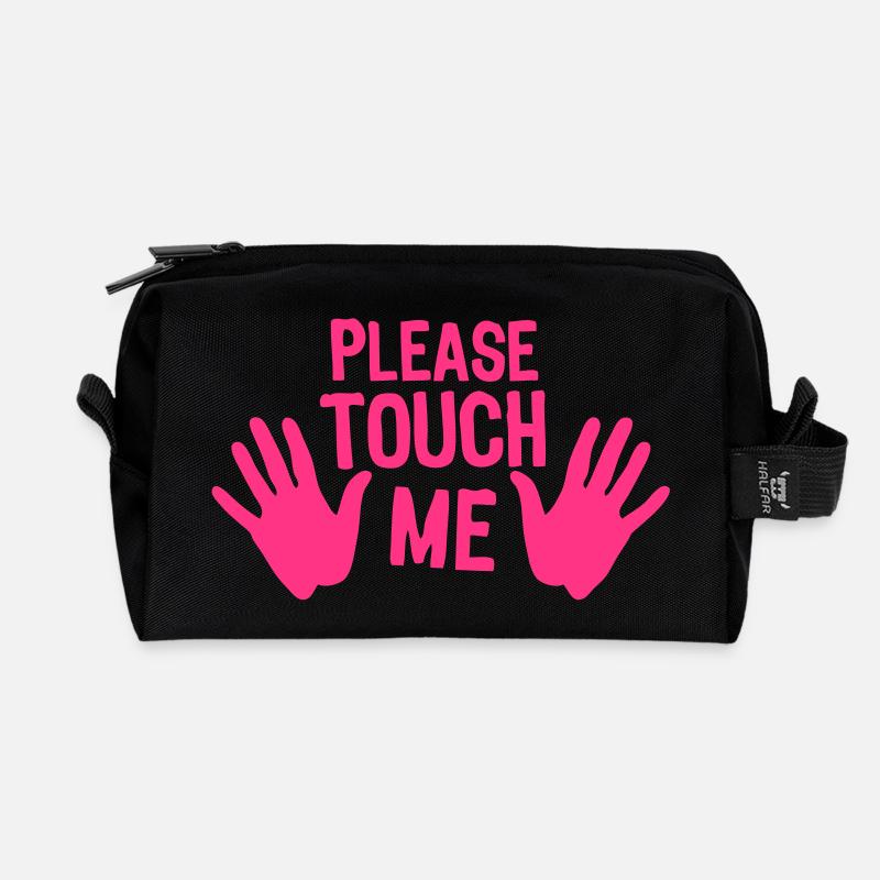 please touch me main hand touche moi - Trousse de toilette en tissu recyclé - noir