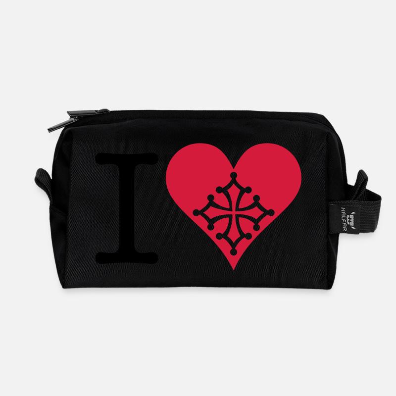 Ich liebe Okzitanisch 2C - Recycelte Kulturtasche - Schwarz