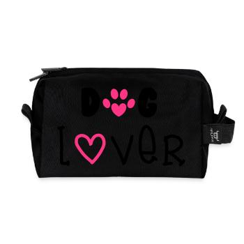Dog Lover - Recycled Toiletry Zip Bag - black - Front