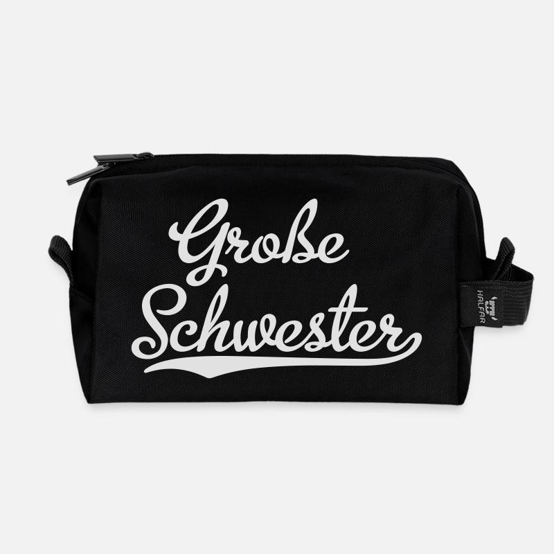 Große Schwester - Recycelte Kulturtasche - Schwarz