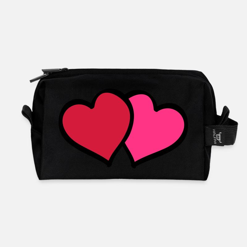 hearts comic - Recycelte Kulturtasche - Schwarz
