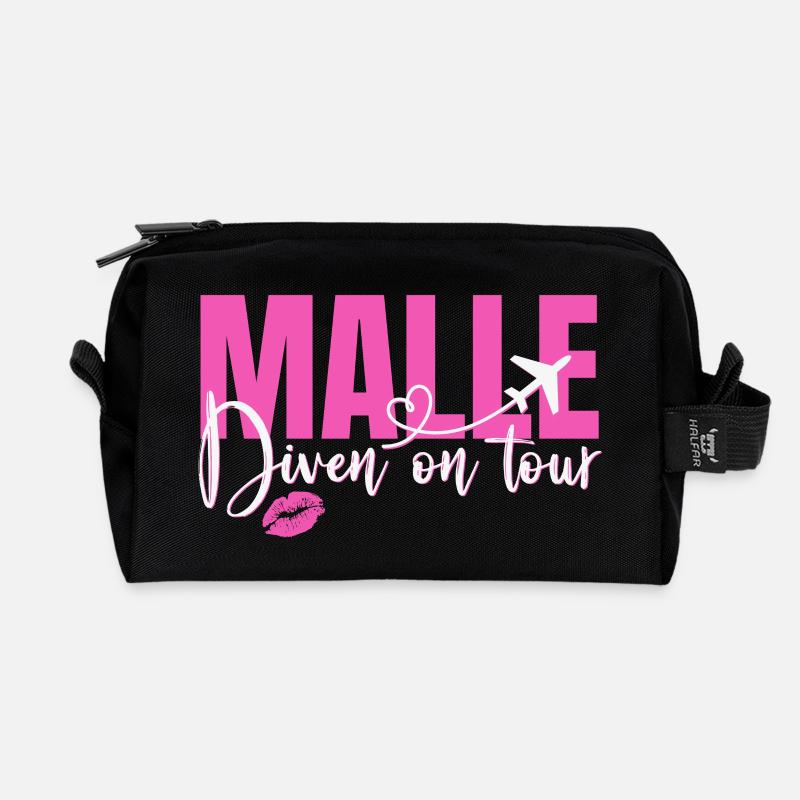 Mallorca Sprüche Malle Diven On Tour Urlaub Party - Recycelte Kulturtasche - Schwarz