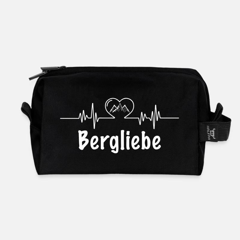 Liebe zum Berg - Recycelte Kulturtasche - Schwarz