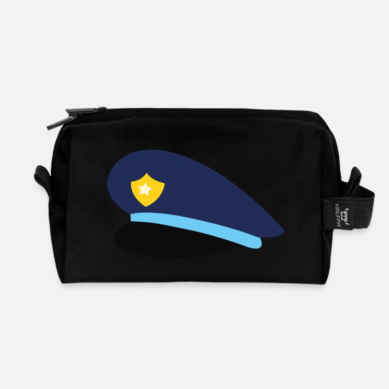 Polizeimütze - Recycelte Kulturtasche - Schwarz