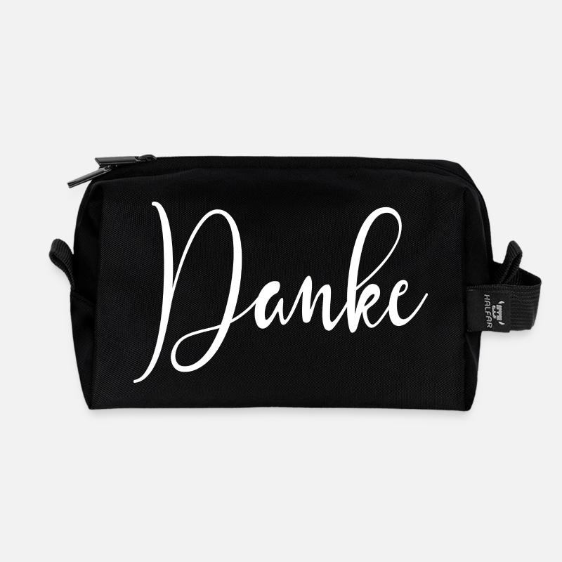 DANKE DANKESCHÖN - DANK DIR GESCHENK DANKBARKEIT - Recycelte Kulturtasche - Schwarz