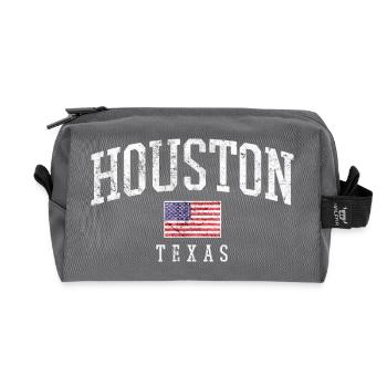 Houston Texas Vintage Flag - Recycled Toiletry Zip Bag - anthracite - Front