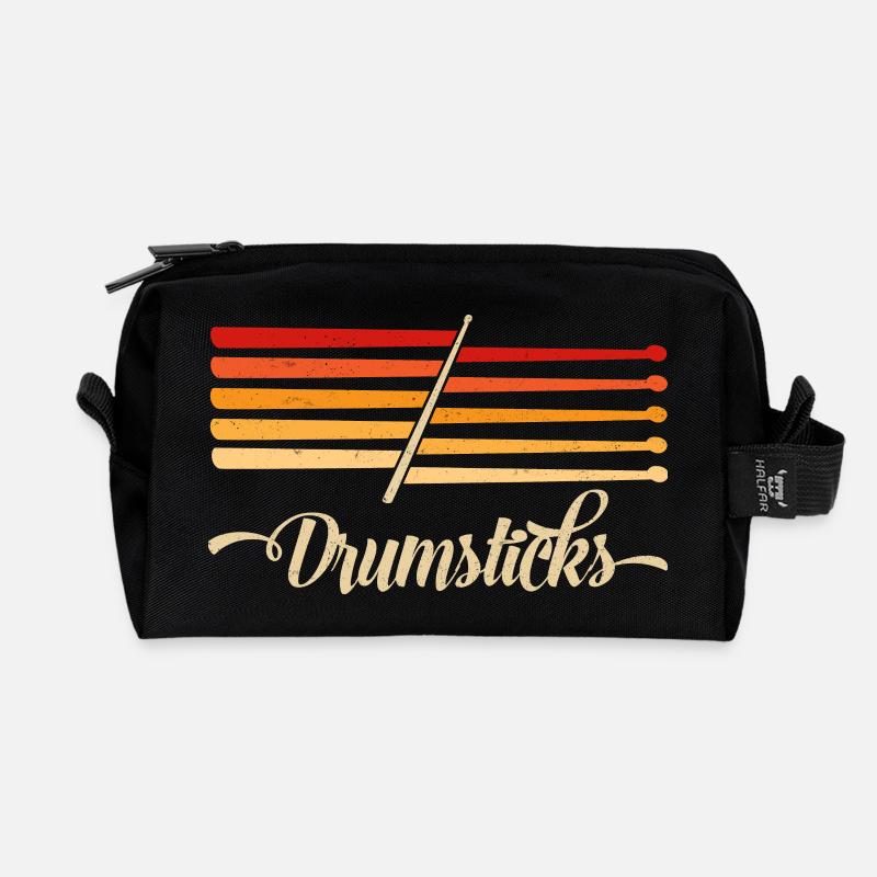 Drummer Drumsticks " Drumsticks " - Recycled Toiletry Zip Bag - black