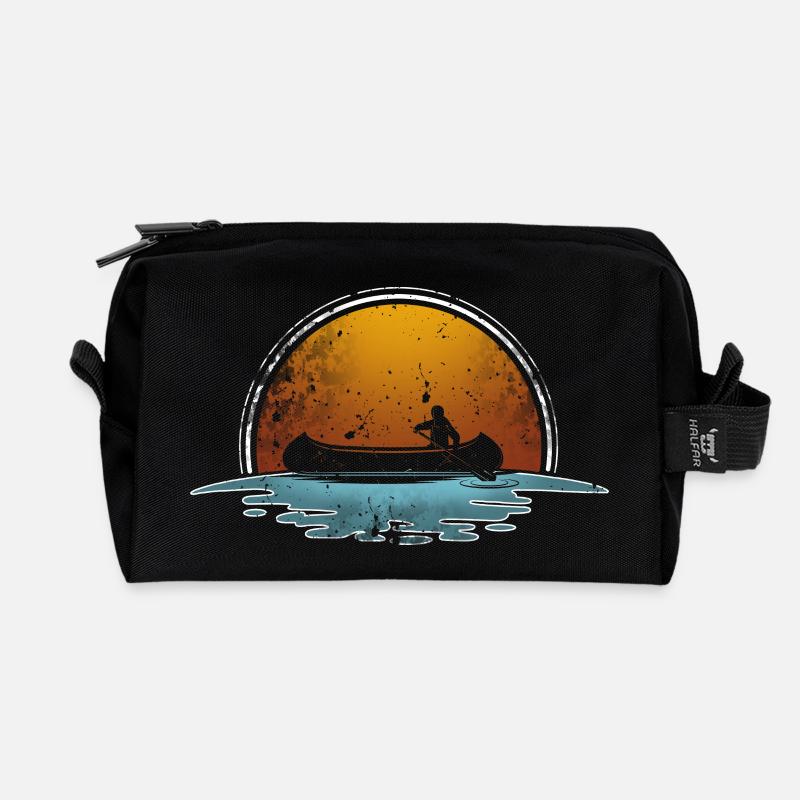 Canoeing Canoeing Canoeing - Recycled Toiletry Zip Bag - black