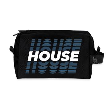 House design rehearsal, for DJ EDM Techno House - Recycled Toiletry Zip Bag - black - Front