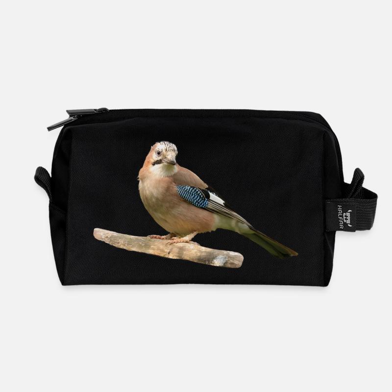 Eichelhäher - Recycelte Kulturtasche - Schwarz