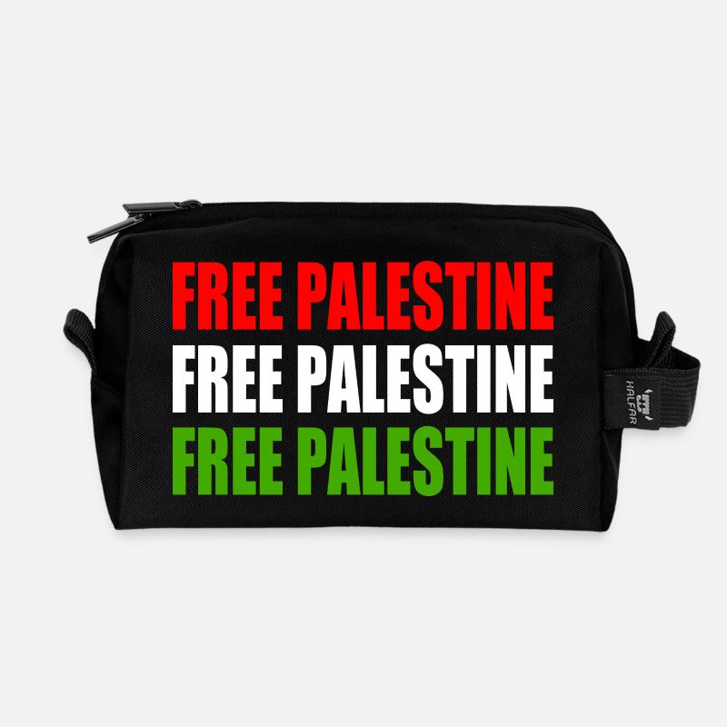 Free palestine - Recycelte Kulturtasche - Schwarz