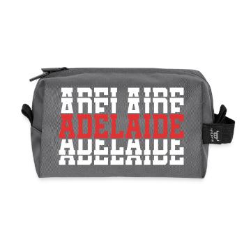 Adelaide stacked text t-shirt gift - Recycled Toiletry Zip Bag - anthracite - Front