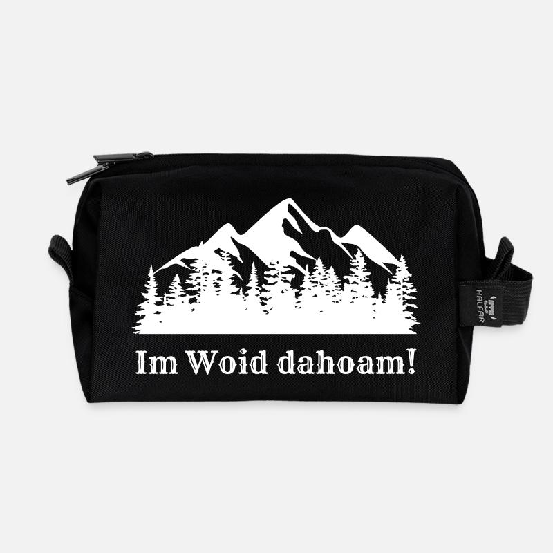 Im Woid dahoam! Bayern - Recycelte Kulturtasche - Schwarz